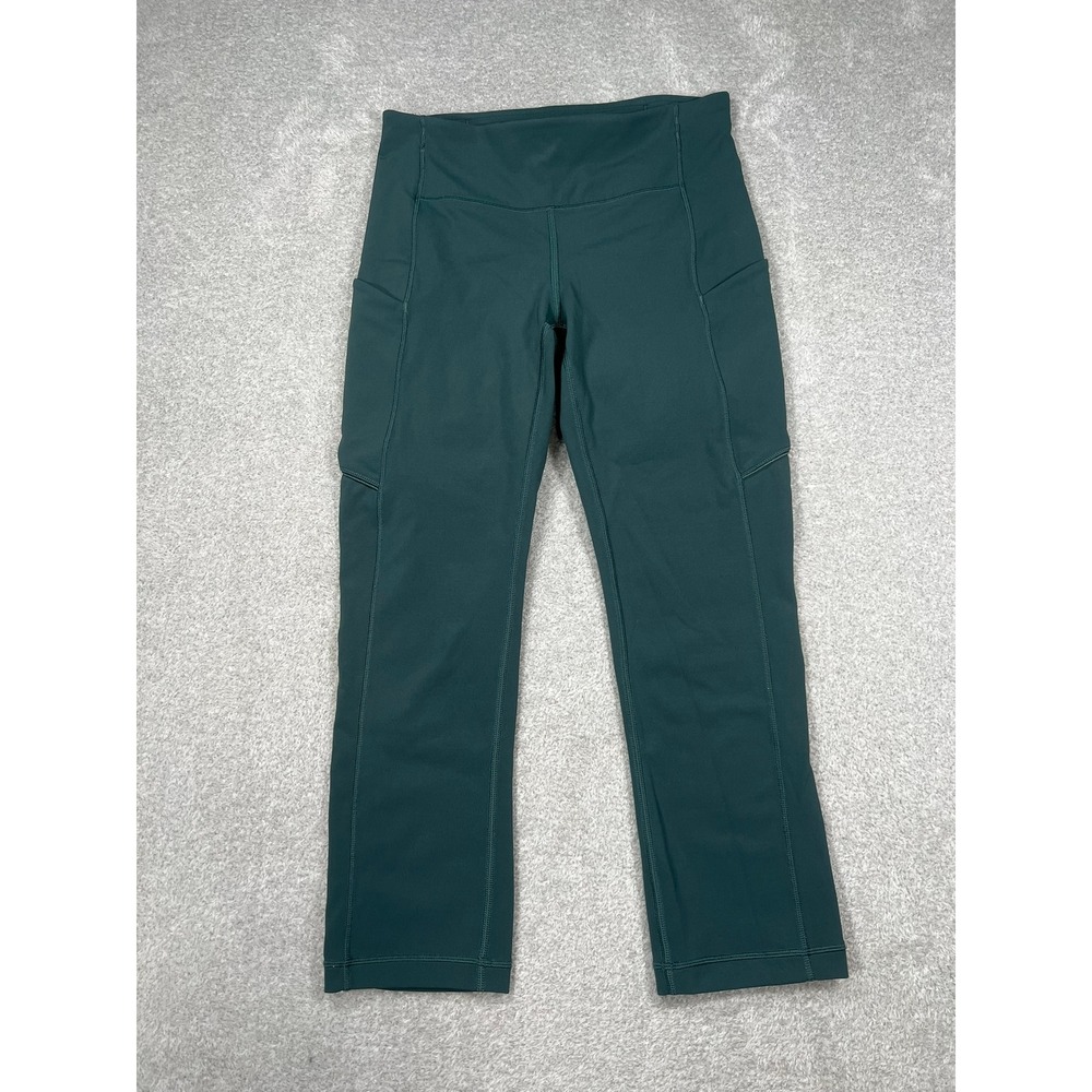 Lululemon Speed Up Crop 21" Dark Forest Green Luxtreme Running Leggings Size 4 - Picture 5 of 12